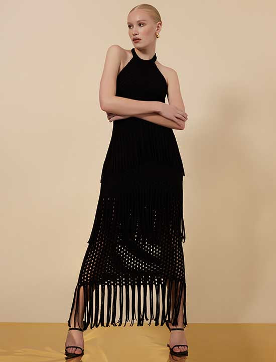 Black Bandage Spaghetti Straps Knotted Cut Out Mini Dress – Hot Miami Styles