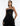 FRONT DETAIL VIEW BLACK TIERED TULLE GOWN WITH CORSET DETAIL
