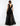BACK VIEW BLACK PLEATED TULLE SLEEVELESS PLUNGING V-NECK GOWN