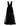 BLACK PLEATED TULLE SLEEVELESS PLUNGING V-NECK GOWN