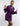 SIDE VIEW PURPLE SATIN BELTED BLAZER MINI DRESS WITH FEATHER ARM CUFFS