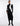 FRONT VIEW BLACK BEAUTY AND WHITE GRAPHIC MOCK NECK LONG SLEEVE BODYCON KNIT DRESS