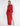 FRONT VIEW RED MAXI GOWN WITH RUCHING AND ASYMMETRICAL ONE SLEEVE