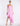 FRONT VIEW FUCHSIA PINK STRAPLESS DRESS WITH HIGH-LOW RUFFLED HEM