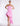 FRONT VIEW FUCHSIA PINK STRAPLESS DRESS WITH HIGH-LOW RUFFLED HEM