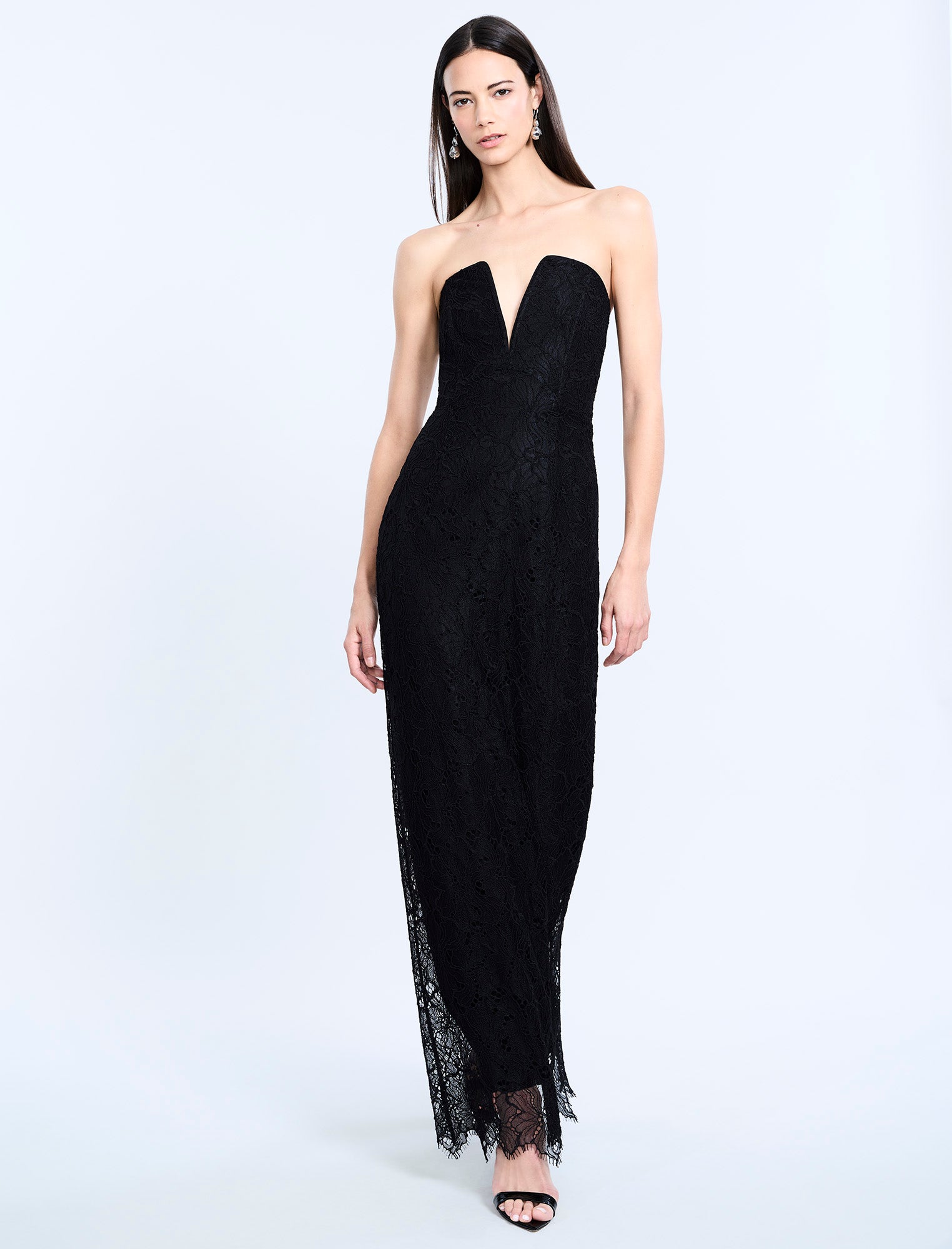 bcbg black dress lace Lace Detail Cocktail Dress