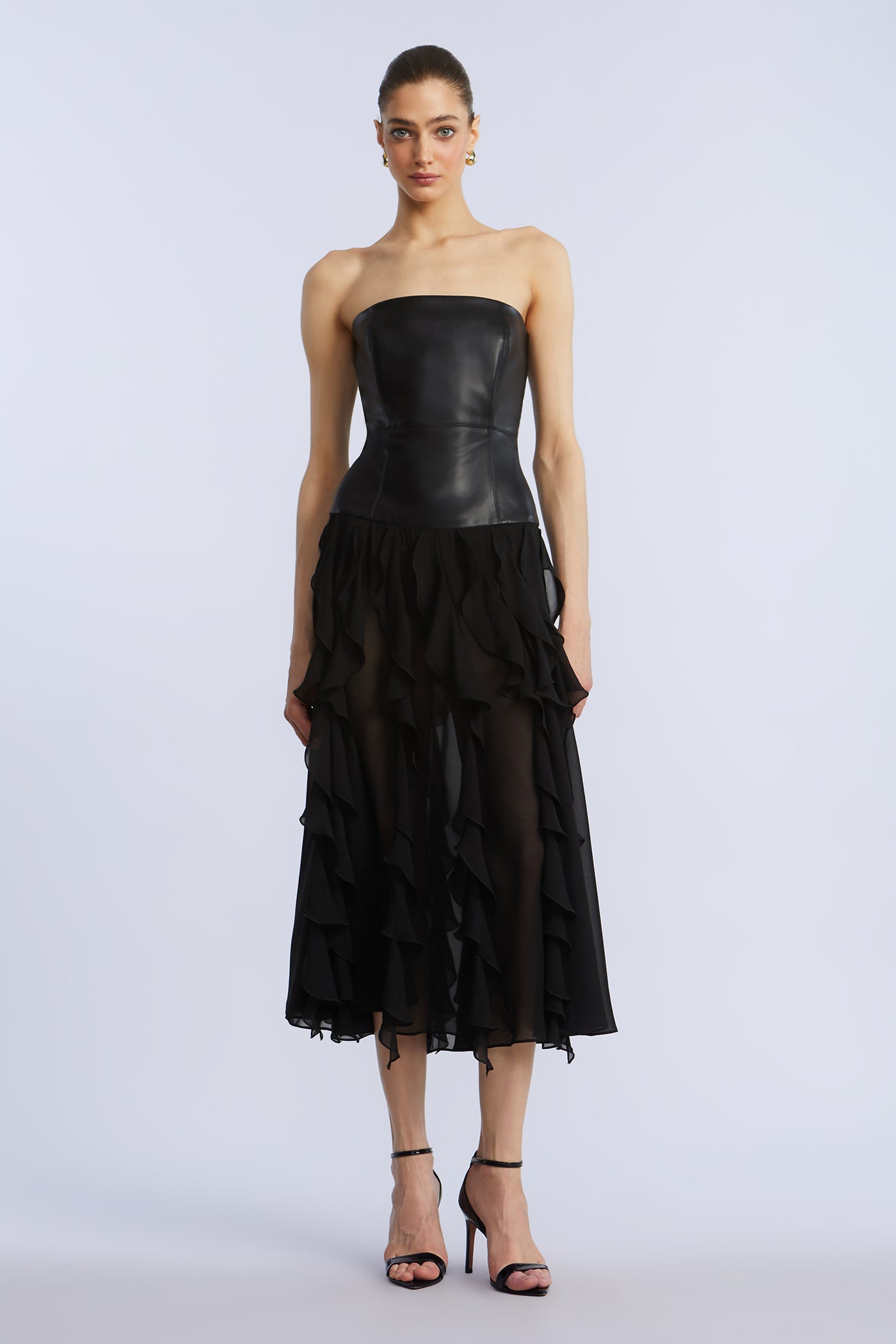 bcbg leather dress Leather Tweed Dress Black/White / 10