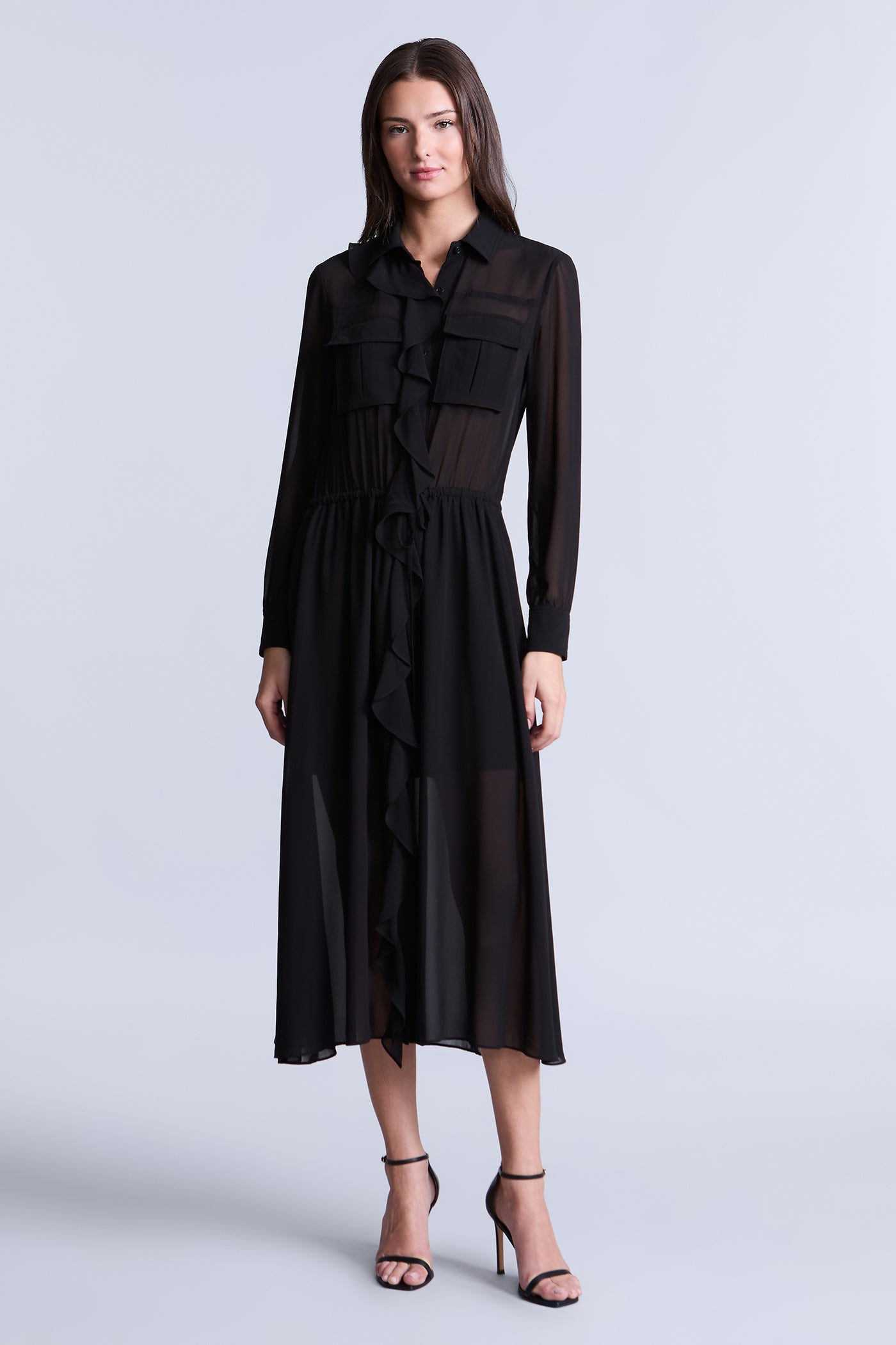 Solid Ruffle Dress Black / 10 Solid Ruffle Dress Black / 10