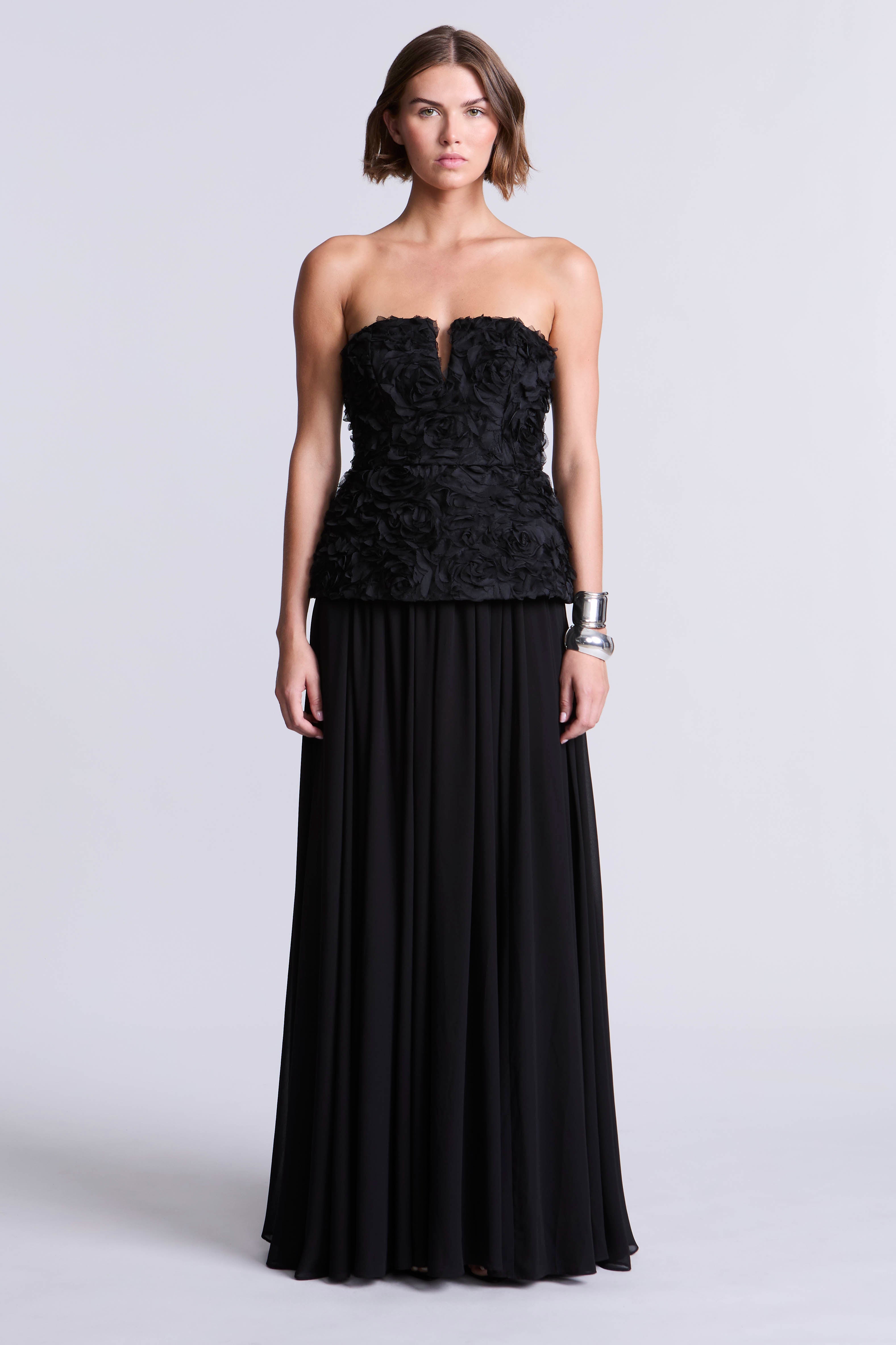 bcbg long floral dress Printed Organza Gown