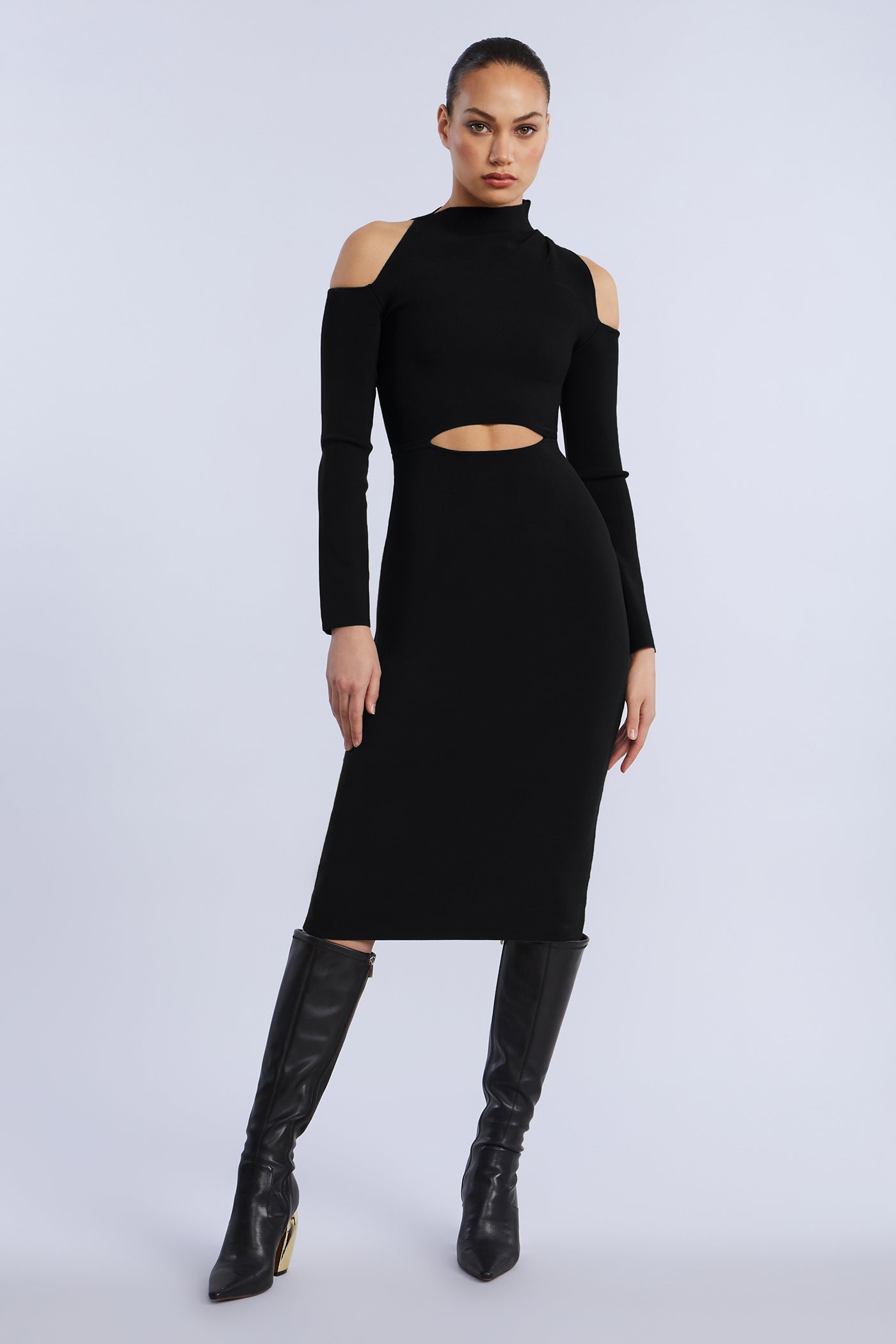 Cutout Cold Shoulder Dress BCBGMAXAZRIA Cutout Cold Shoulder Dress BCBGMAXAZRIA