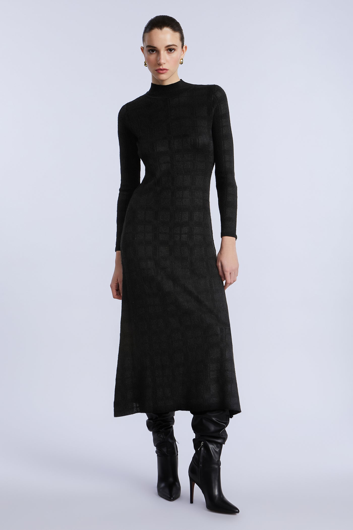 Turtleneck Openweave Dress BCBGMAXAZRIA Turtleneck Openweave Dress BCBGMAXAZRIA
