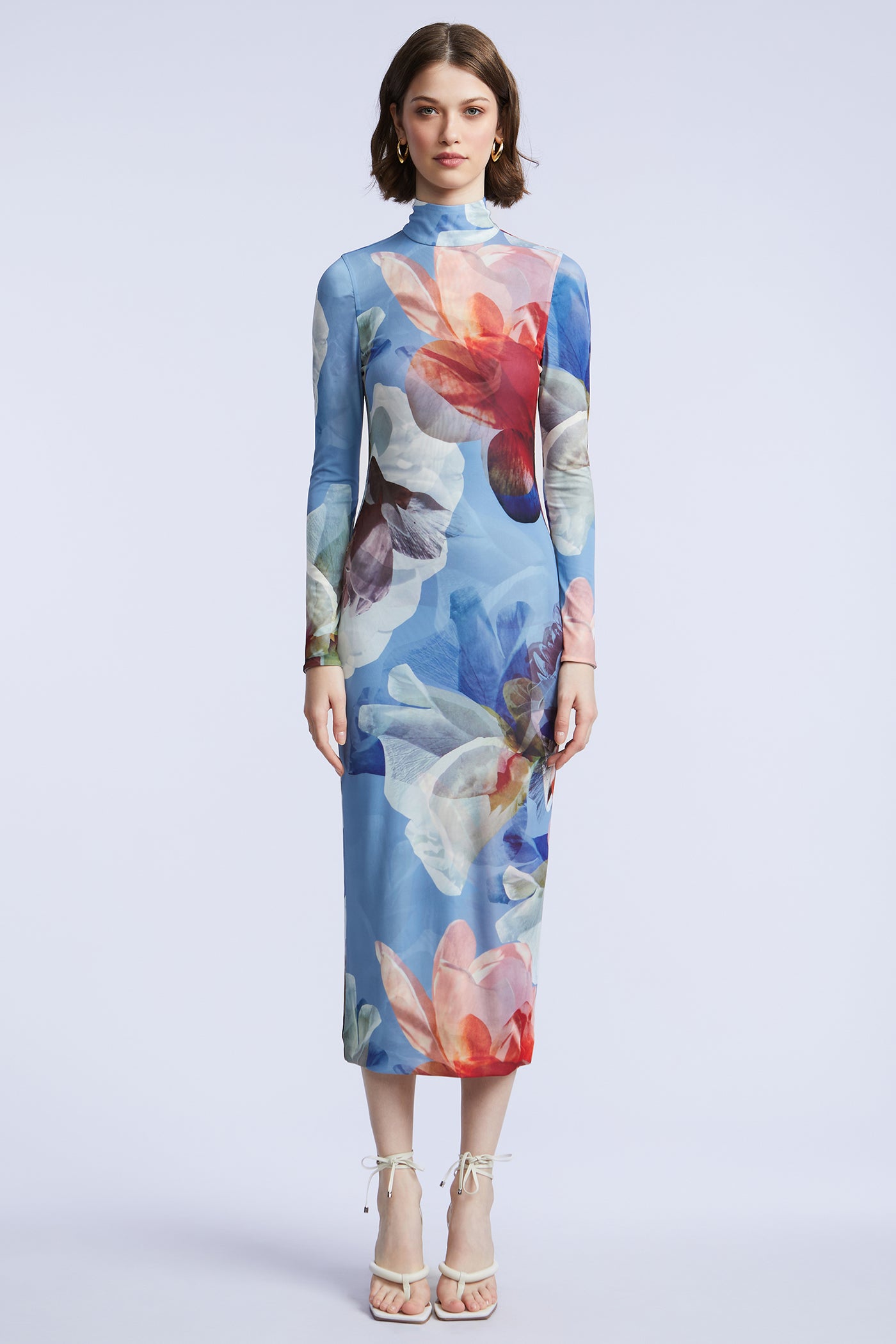 bcbg long floral dress Printed Organza Gown