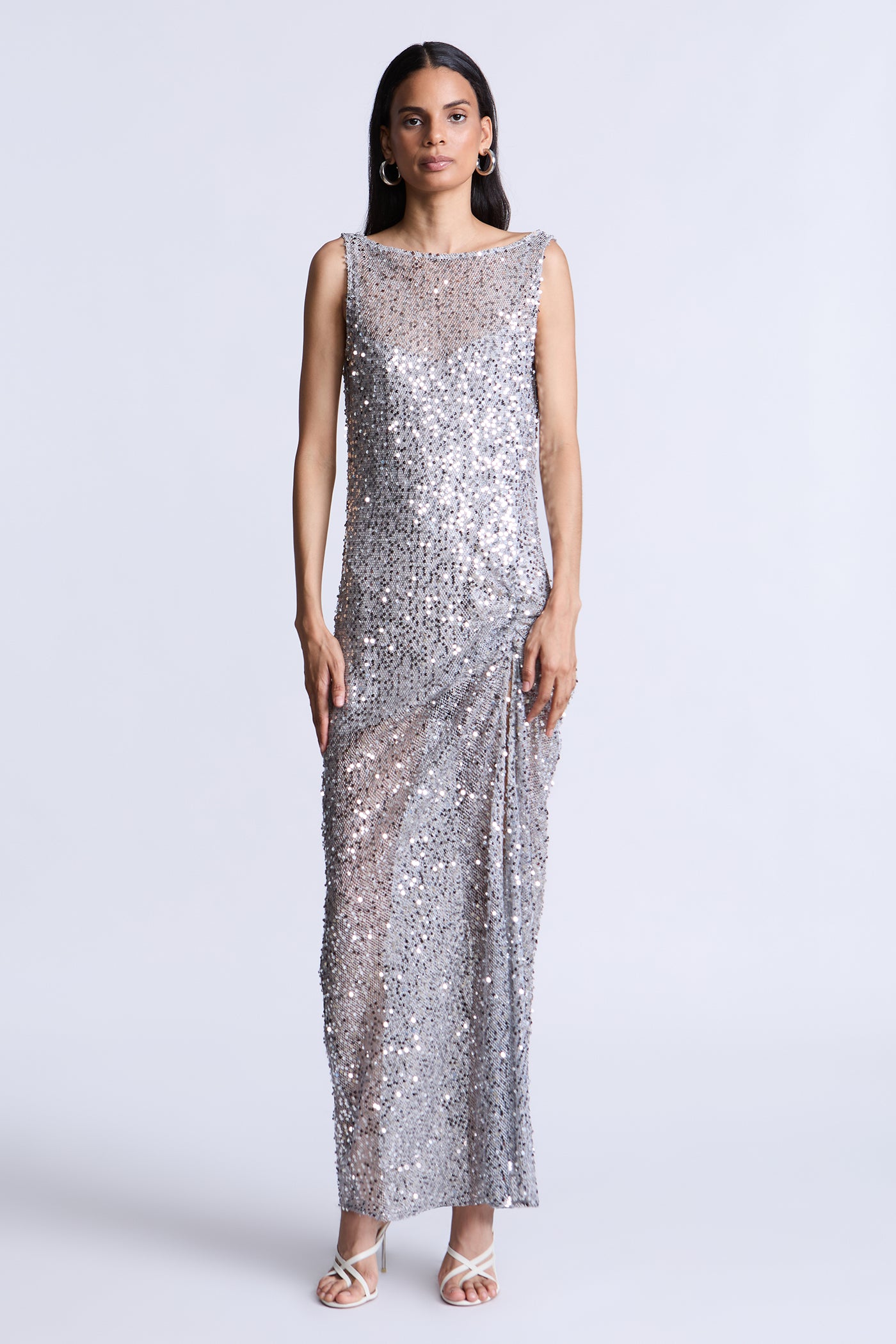silver formal long dress Lorraine Gown Silver / 4