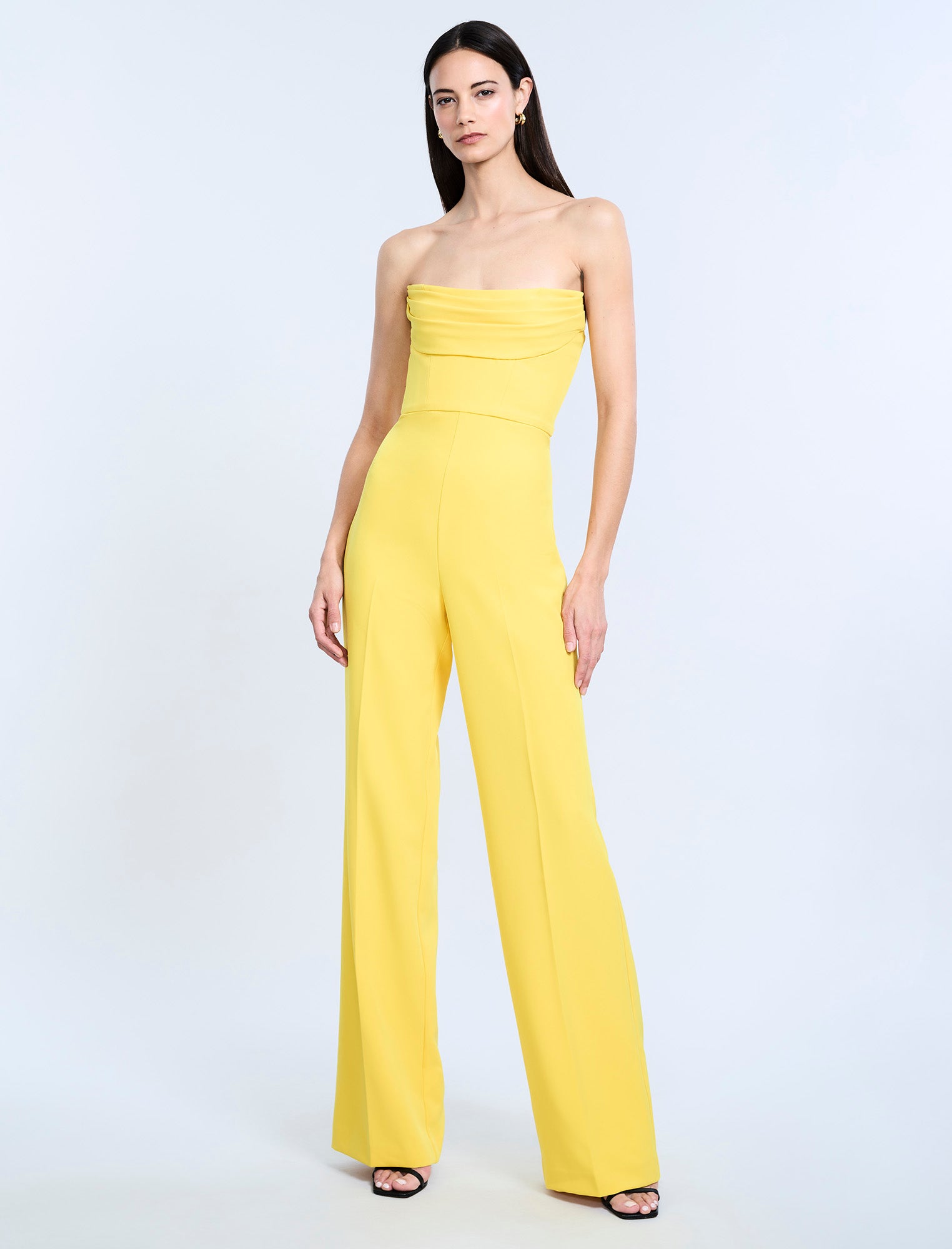 Corset Jumpsuit With Drape BCBGMAXAZRIA Corset Jumpsuit With Drape BCBGMAXAZRIA