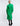 FRONT VIEW EMERALD GREEN BELTED MOCK NECK MIDI DRESS