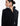 BACK BUTTON DETAIL VIEW WOMEN'S BLACK LONG SLEEVE V-NECK TUXEDO JUMPSUIT