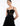 FRONT DETAIL VIEW BLACK TIERED TULLE RUFFLE GOWN WITH CORSET DETAIL