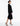 SIDE VIEW WOMEN'S BLACK SPARKLE KNIT LONG SLEEVE V-NECK PULLOVER SWEATER