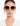 FRONT MODEL VIEW WOMEN'S SHINY ROSE GOLD MUSE SQUARE SUNGLASSES