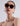 FRONT MODEL VIEW WOMEN'S CRYSTAL BLUSH SQUARE SUNGLASSES