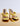 FRONT VIEW WOMEN'S TUSCANY YELLOW LEATHER BRAIDED SANDAL HEEL