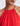 DEATIL FRONT NECK VIEW ROSSO COMBO WOMEN'S HIGH-LOW  COLORBLOCK HALTER GOWN