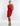 FRONT VIEW FIERY RED SLEEVELESS RUCHED HALTER MINI DRESS WITH CRYSTAL BACK STRAP DETAIL