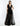 FRONT VIEW BLACK PLEATED TULLE SLEEVELESS PLUNGING V-NECK GOWN