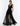SIDE VIEW BLACK PLEATED TULLE SLEEVELESS PLUNGING V-NECK GOWN