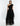 FRONT VIEW BLACK TULLE ONE SHOULDER TIERED GOWN