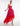 SIDE VIEW RASPBERRY COLOR BLOCK TULLE STRAPLESS CORSET HIGH-LOW GOWN