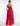 BACK VIEW RASPBERRY COLOR BLOCK TULLE STRAPLESS CORSET HIGH-LOW GOWN