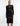 FRONT VIEW BLACK LONG SLEEVE MOCK NECK ILLUSION MIDI DRESS WITH CUTOUT DETAILS