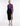 FRONT VIEW WOMEN'S PLUM LONG SLEEVE MOCK NECK PLUNGING SHEER PANEL LONG