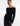 FRONT DETAIL VIEW BLACK EYELASH KNIT OFF-THE-SHOULDER FOLD OVER RIB SWEATER