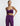 FRONT VIEW PURPLE SATIN SHIRRED SWEETHEART CROP TOP