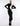 FRONT VIEW BLACK BEAUTY AND WHITE GRAPHIC MOCK NECK LONG SLEEVE BODYCON KNIT DRESS