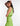 ZOOM SIDE VIEW WOMEN'S FOLIAGE HALTER NECK GOWN WITH ASYMMETRICAL PLEATED HEM