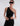 FRONT ZOOM VIEW BLACK ONE SHOULDER GOWN