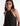 FRONT ZOOM DETAIL VIEW WOMEN'S BLACK SPARKLE HALTER TOP