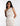 FRONT ZOOM VIEW NATURAL COMBO WOMEN'S ONE SHOULDER LACE RUFFLE GOWN