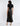 BACK VIEW BLACK BEAUTY RUCHED FIT-AND-FLARE MIDI SKIRT