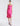 FRONT VIEW WOMEN'S PASSION PINK SATIN A-LINE MIDI SKIRT