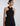 FRONT ZOOM VIEW WOMEN'S BLACK WIDE-LEG HALTER NECK JUMPSUIT