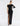 FRONT VIEW BLACK ASYMMETRICAL SLEEVE ONE SHOULDER RUCHED GOWN