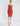 FRONT VIEW RED OCHRE PLUNGING SWEETHEART NECKLINE BODYCON MIDI DRESS