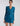 FRONT ZOOM VIEW MOROCCAN BLUE BODYCON LONG SLEEVE MINI DRESS