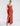 FRONT VIEW RED OCHRE PLUNGING V-NECK PEPLUM GOWN
