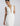 FRONT ZOOM VIEW GARDENIA PLUNGING NECKLINE PLEATED MAXI GOWN