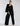 FRONT STYLED VIEW WOMEN'S BLACK LONG SLEEVE SIGNATURE BLAZER